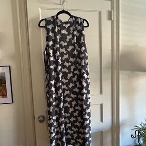 LuLaRoe Black and White Patterned Sleeveless Cardigan